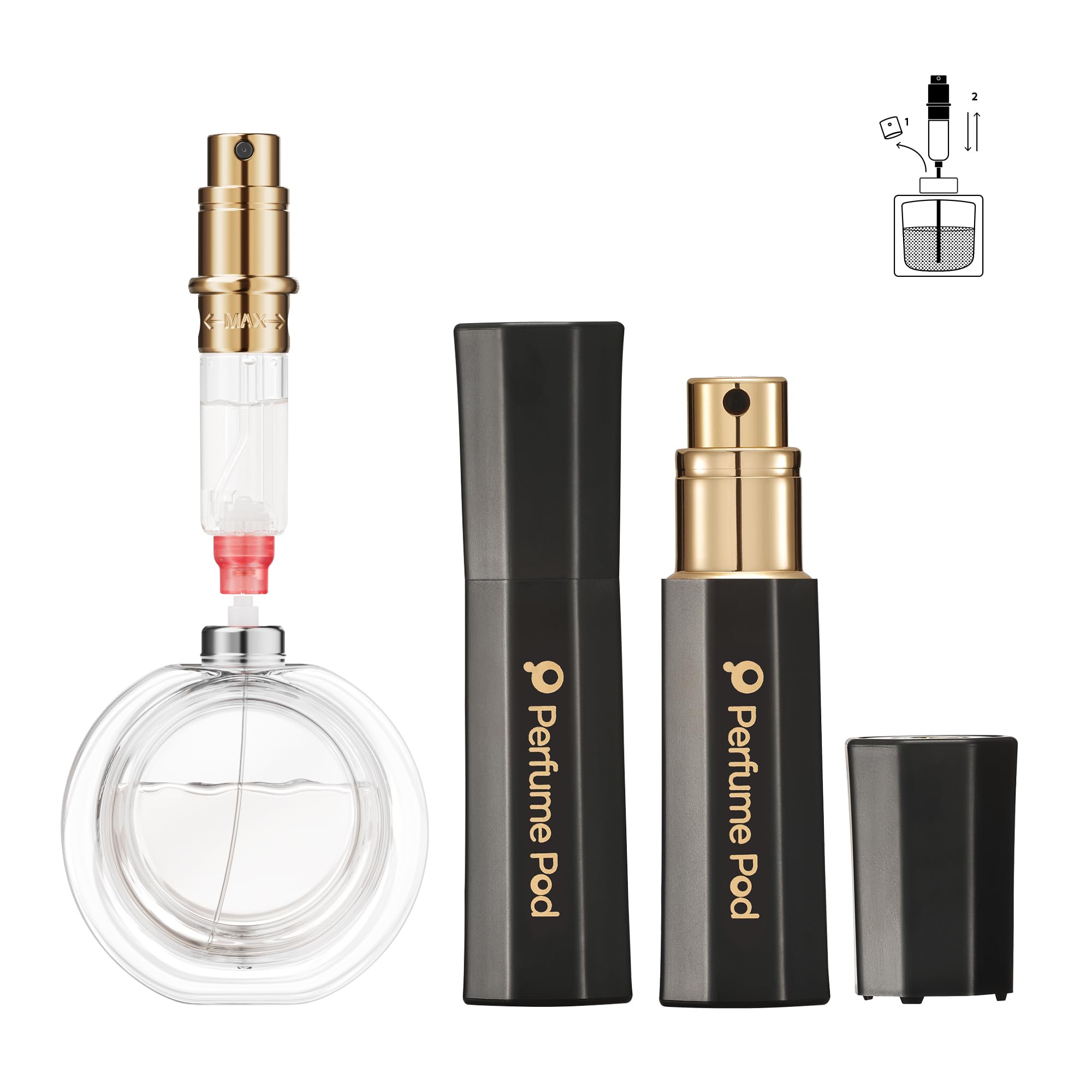 の Amazon.com: Perfume Pod Refillable Perfume Atomizer, Bottom