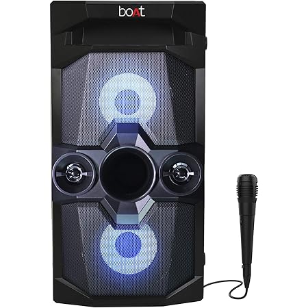 boAt PartyPal 70 Portable Bluetooth Speaker, 30W R.M.S Sound, TF/USB/AUX-in/FM Radio, Karaoke Compatible with Free Microphone, True Wireless Function, Integrated Controls & in-Built Mic (Space Black)