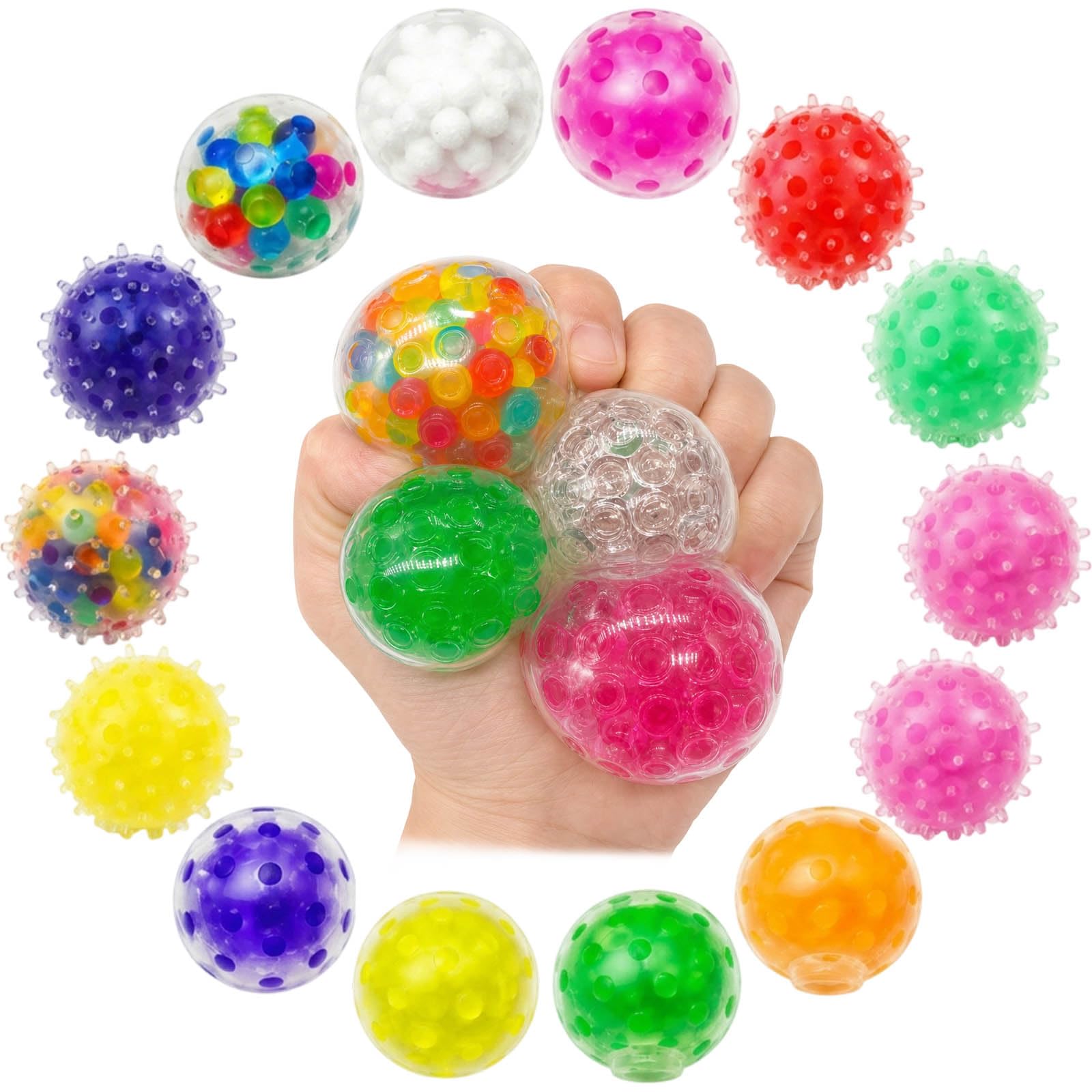 16PCS Squeeze Balls, Sensory Balls, Office and Travel Use