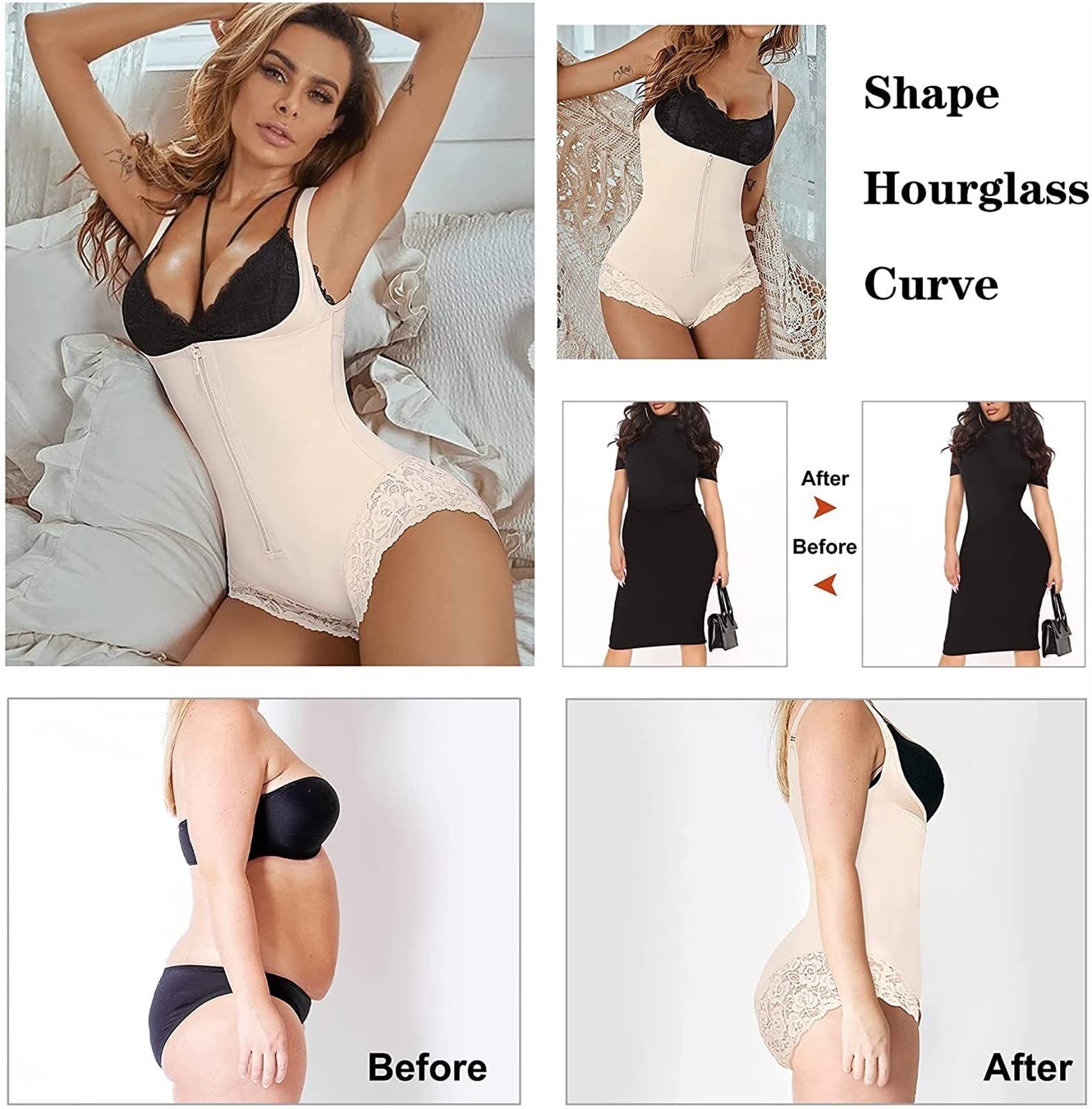 QHQQXN Body Shapewear wyszczuplają brzuch Plus Size Butt Lifter Body Shaper dla kobiet