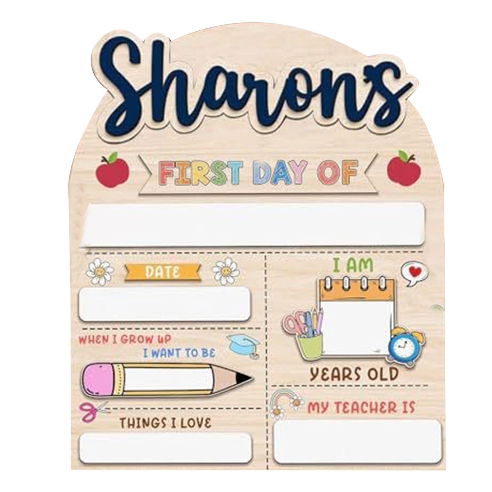 Creative Classroom Door Sign Wooden Beginning Plate Individualized Text Option Permanent Substance for Teachers Learners Celebration Individualized First Day of School Panel