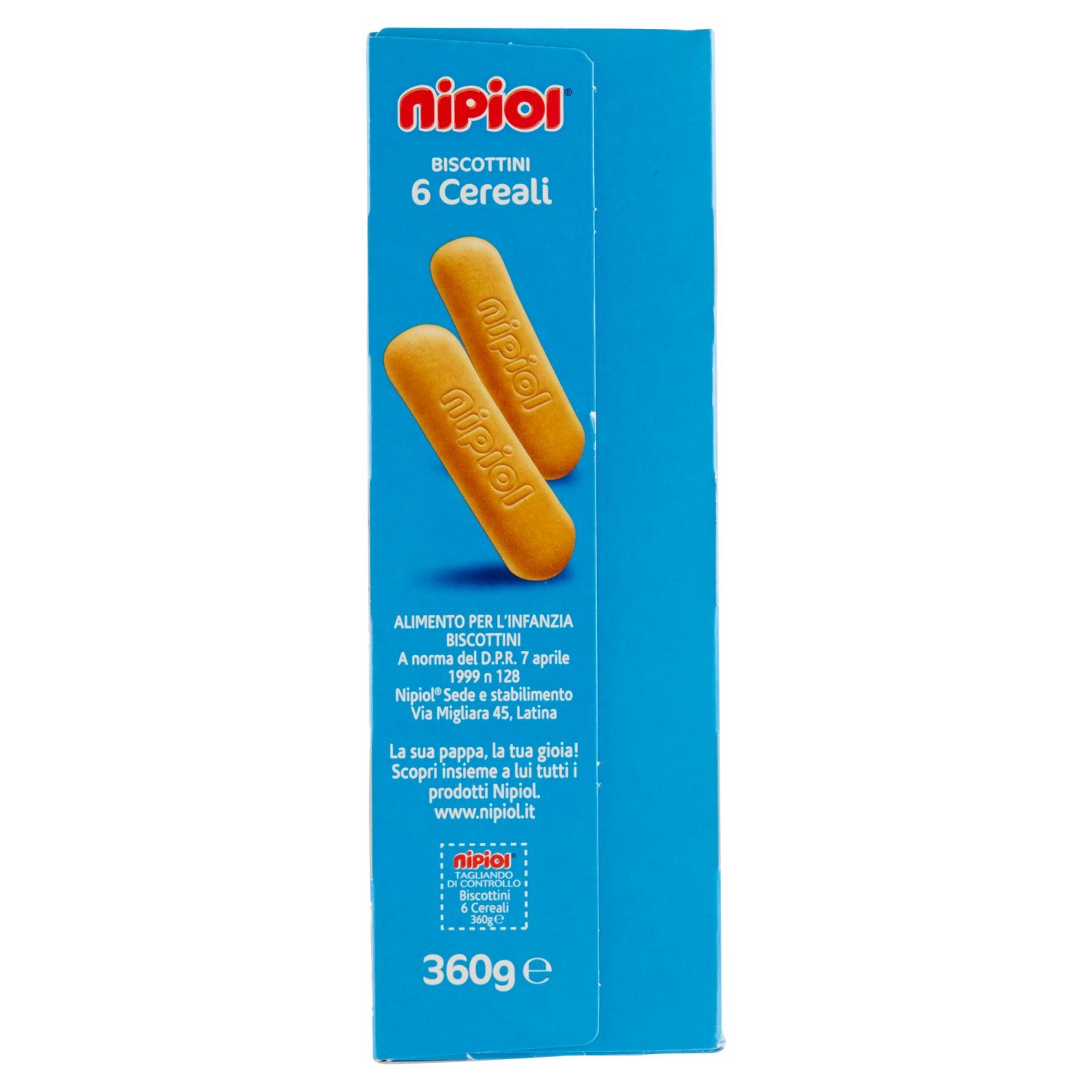 Nipiol - Biscottini 6 Cereali, 2 Minerali, 4 Vitamine - 4 pezzi da 360 g [1440 g]