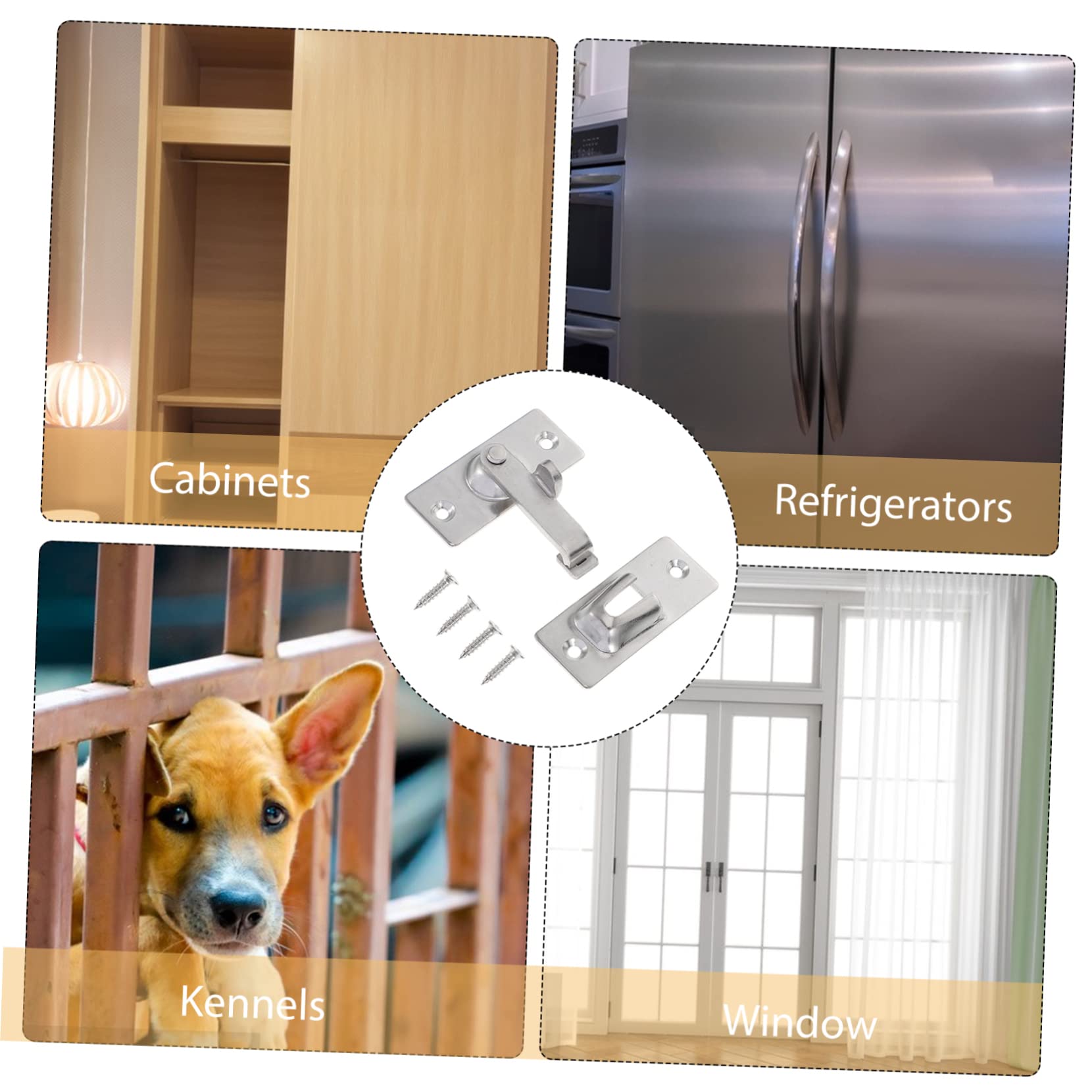 Mikikit 5sets Serratura Chiusura Bolt Acciaio Inossidabile Sicura e Resistente Per Porte Finestre Cancelli e Armadi Facile Da Installare e Adatta Per Interni Ed Esterni