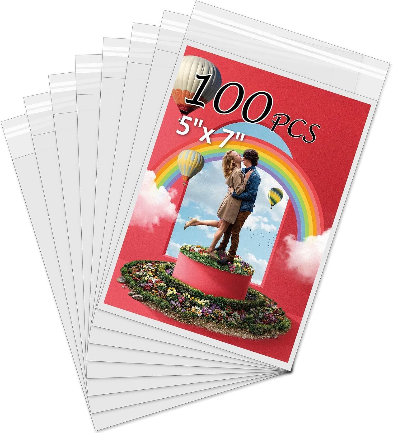Somime 100 Pack Acid-Free 5x7 Clear Plastic Sleeves