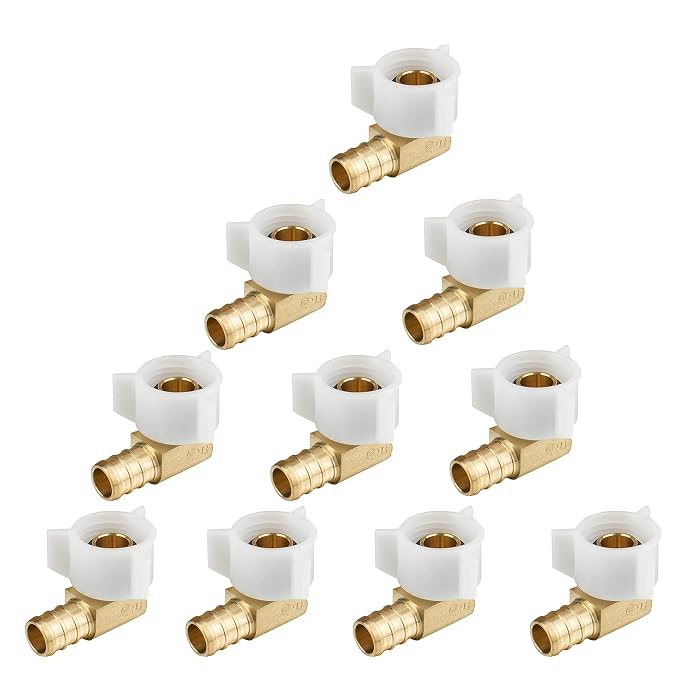 2-Pack EFIELD PEX Fittings - 1/2" X 1/2" Female NPT Swivel Elbow Adapter, Brass Crimp, Lead Free - View #2