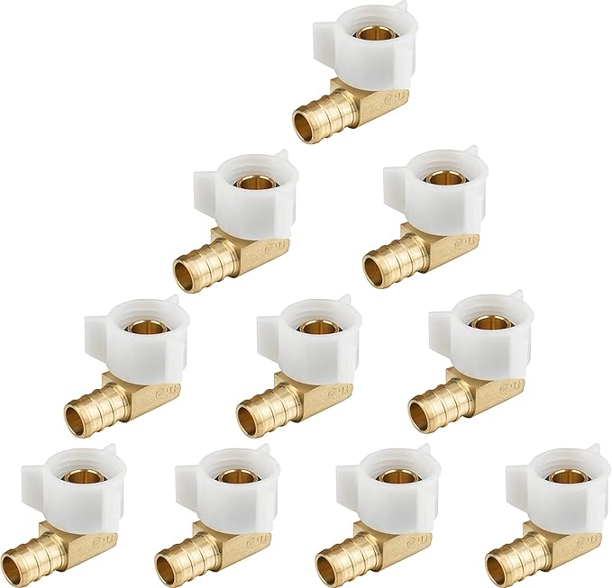 WHK 10 PACK 1/2 Inch Pex fittings X 1/2 Female NPT Swivel Elbow