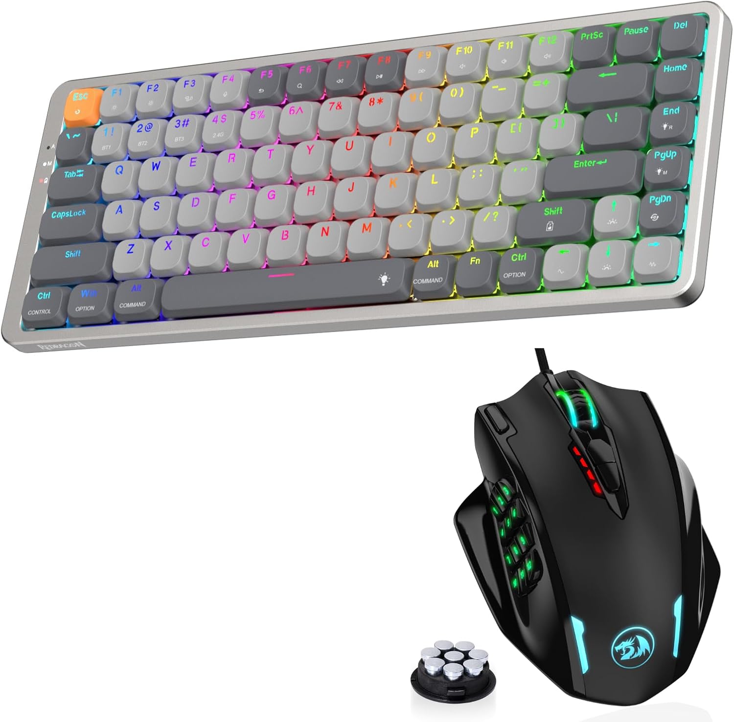 Redragon M908 MMO Mouse K652 Gaming Keyboard Bundle Video Games