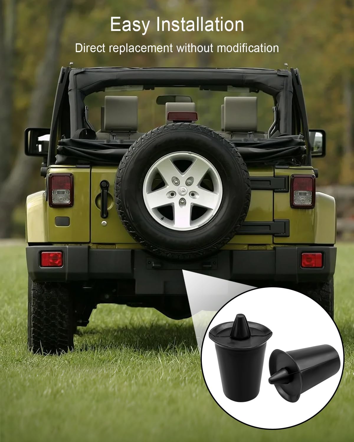 2PCS Tailgate Bump Stop Fit for Jeep Wrangler JK 2007 2008 2009 2010 2011 2012 2013 2014 2015 2016 2017 2018, Spare Tire Carrier Bump Stop Rubber Replace 55395993AB