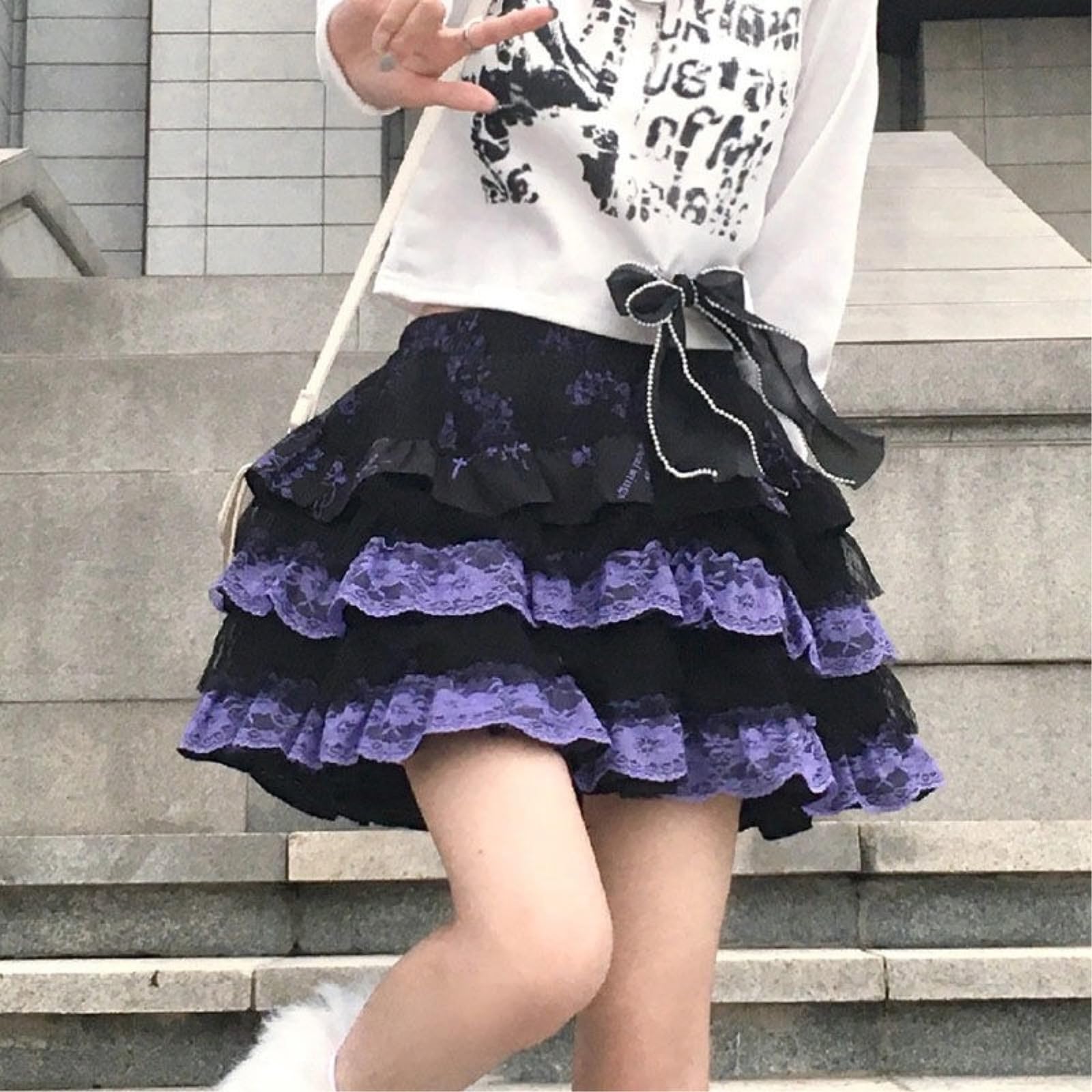 Damska spódnica tenisowa odzież damska Harajuku subkultura midi retro lato punk cosplay warstwowa