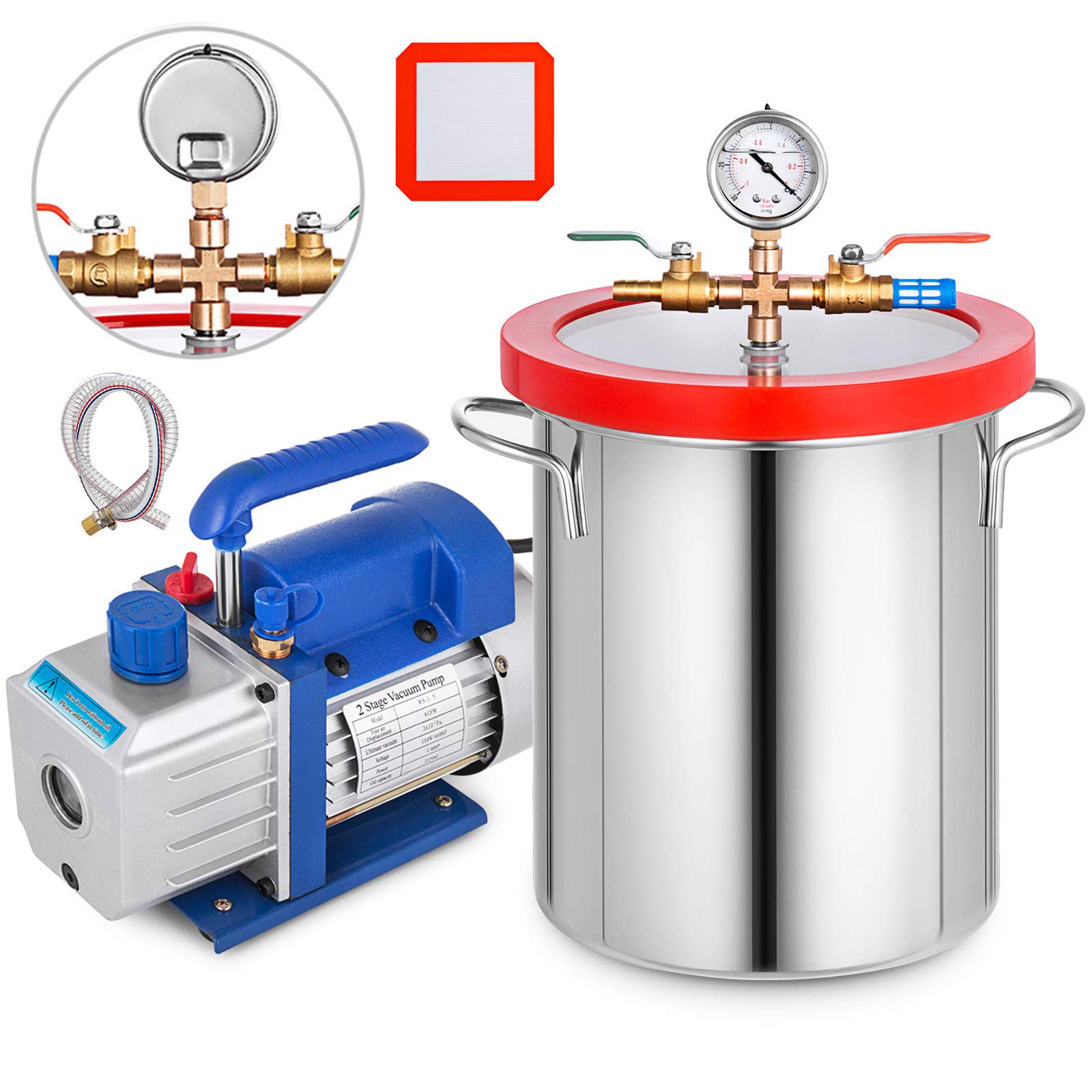 Buy Bestauto 3 Gallon Vacuum Chamber Kit Stainless Steel Desing Chamber