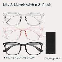 Vista 7 de Blue Light Blocking Glasses - Fashion Square Eyeglasses, Anti UV Ray Computer Gaming Glasses Blue Blockers for Women/Men