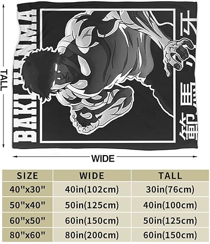 Miniatura 3 de Manta de anime Baki The Grappler Baki Hanma de microforro polar ultra suave, acogedora y cálida, adecuada para todas las salas de