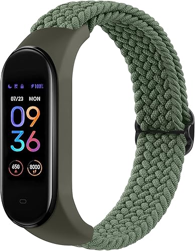 Bandas elásticas para Amazfit Band 5 correas de repuesto para mujeres y hombres, correa de nailon trenzado suave para hombre y mujer, correa