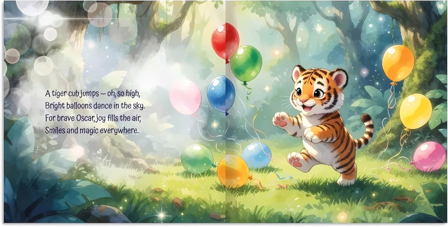 Personalized 1st Birthday Baby Book with Name – Custom First Birthday Gift for Boy or Girl, One Year Old Keepsake Hardcover, 30-Page Storybook with Animals (8" x 8")