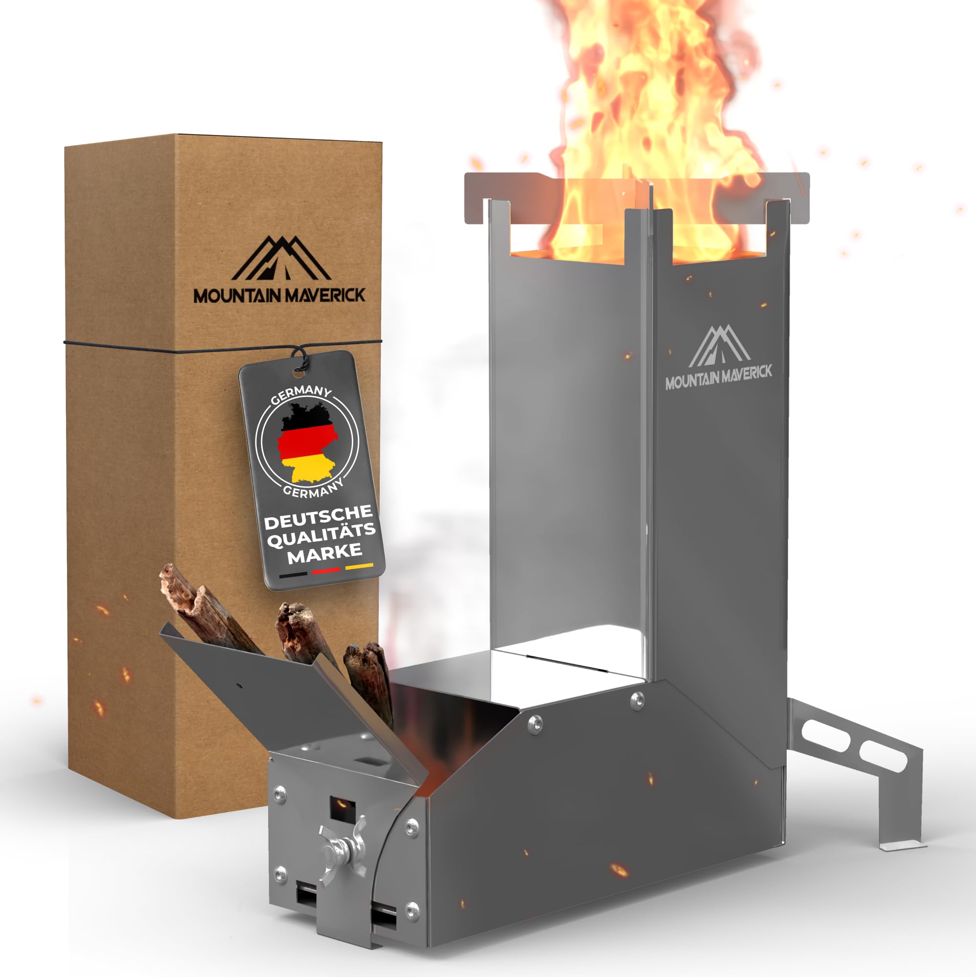 Raketenofen [kinderleichte Montage] ConvectionAirflowTechnology kompakt inkl. Tragetasche Campingkocher Campinggrill Outdoor Survival