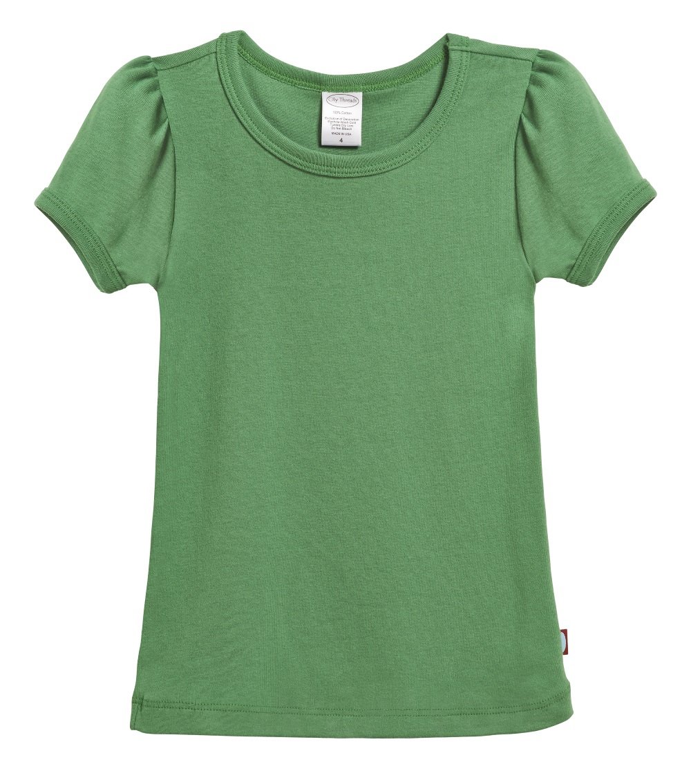 City Threads Girls' 100% Cotton Short Sleeve Puff Tee Tshirt for School & Play