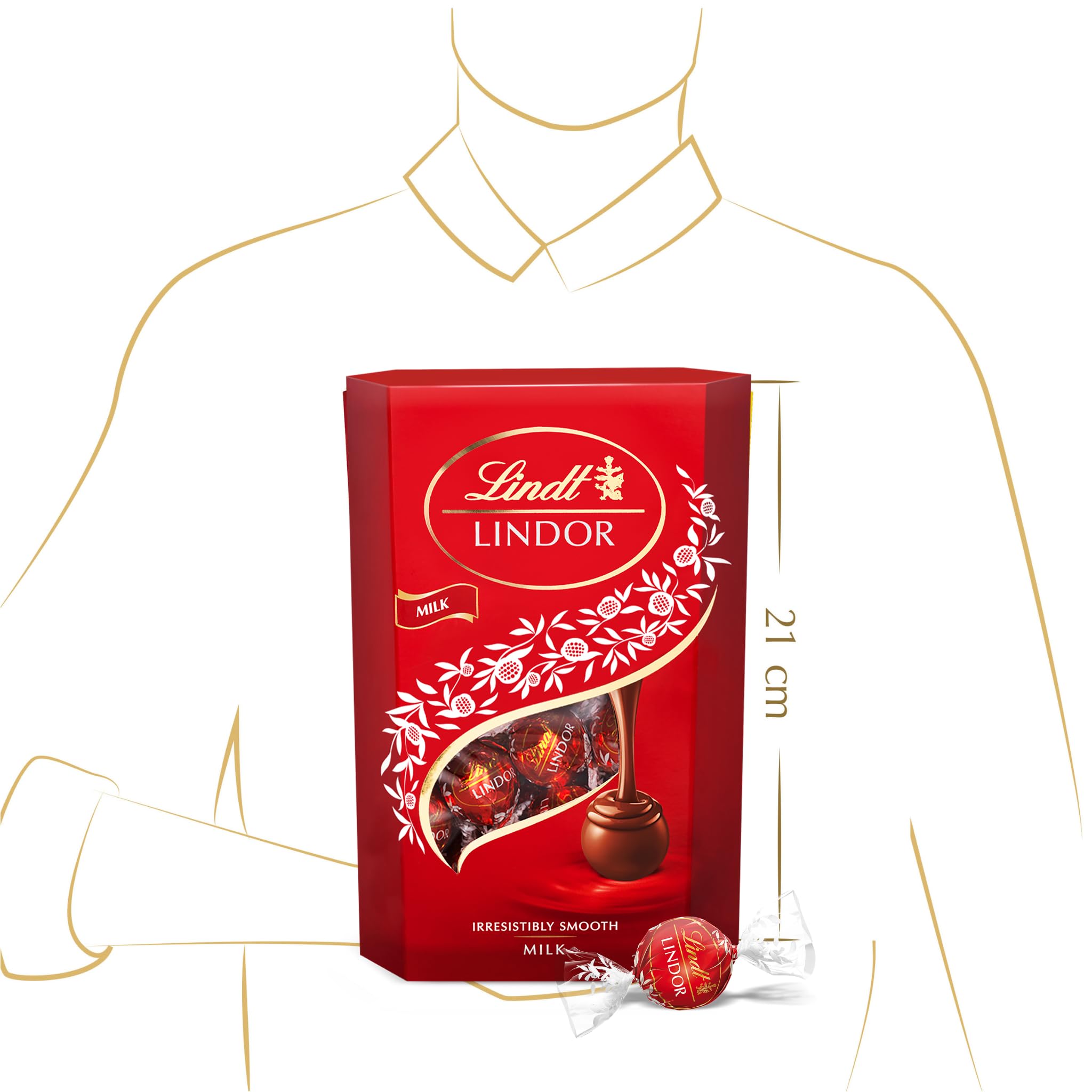 Lindt LINDOR CORNET bombones chocolate con leche 337 g 26 bombones