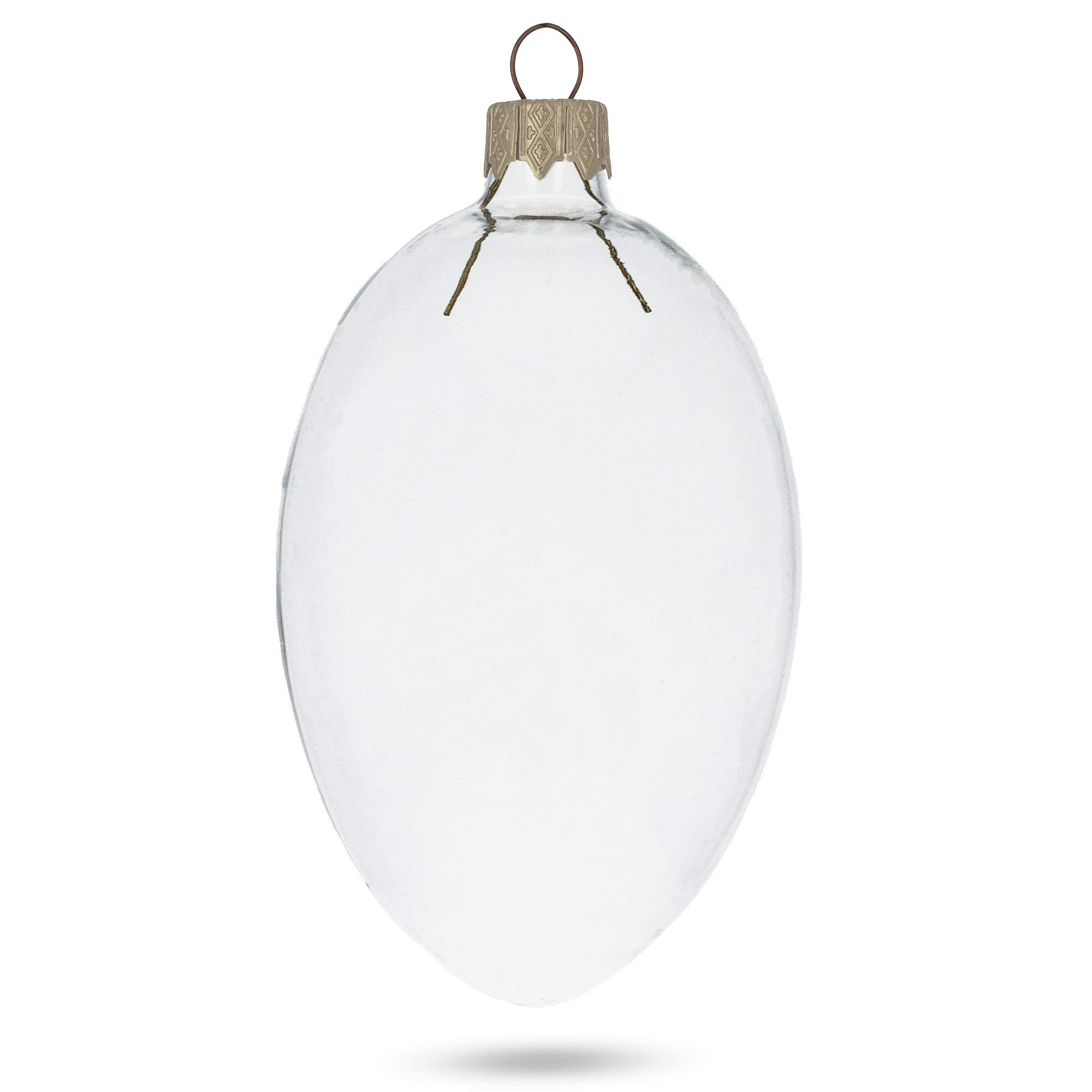 Conjunto de 6 adornos de huevo de cristal transparente DIY Craft 4 pulgadas.