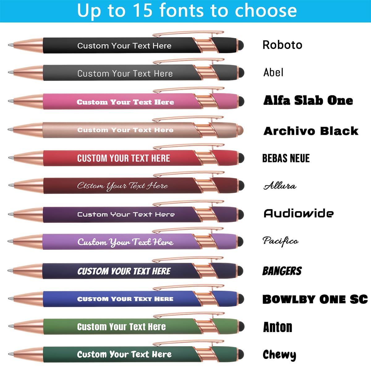 50 Piezas Bolígrafos Personalizados con Puntas de lápiz para los Negocios Bolígrafo Grabado Personalizado a Granel con el Nombre de Texto Personalizado Bolígrafo con Tinta Negro