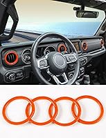 Vista 9 de Savadicar - Accesorios de interior negros - Cubierta de anillo de rejilla de ventilación de aire acondicionado para Jeep Wrangler JL JLU 4XE