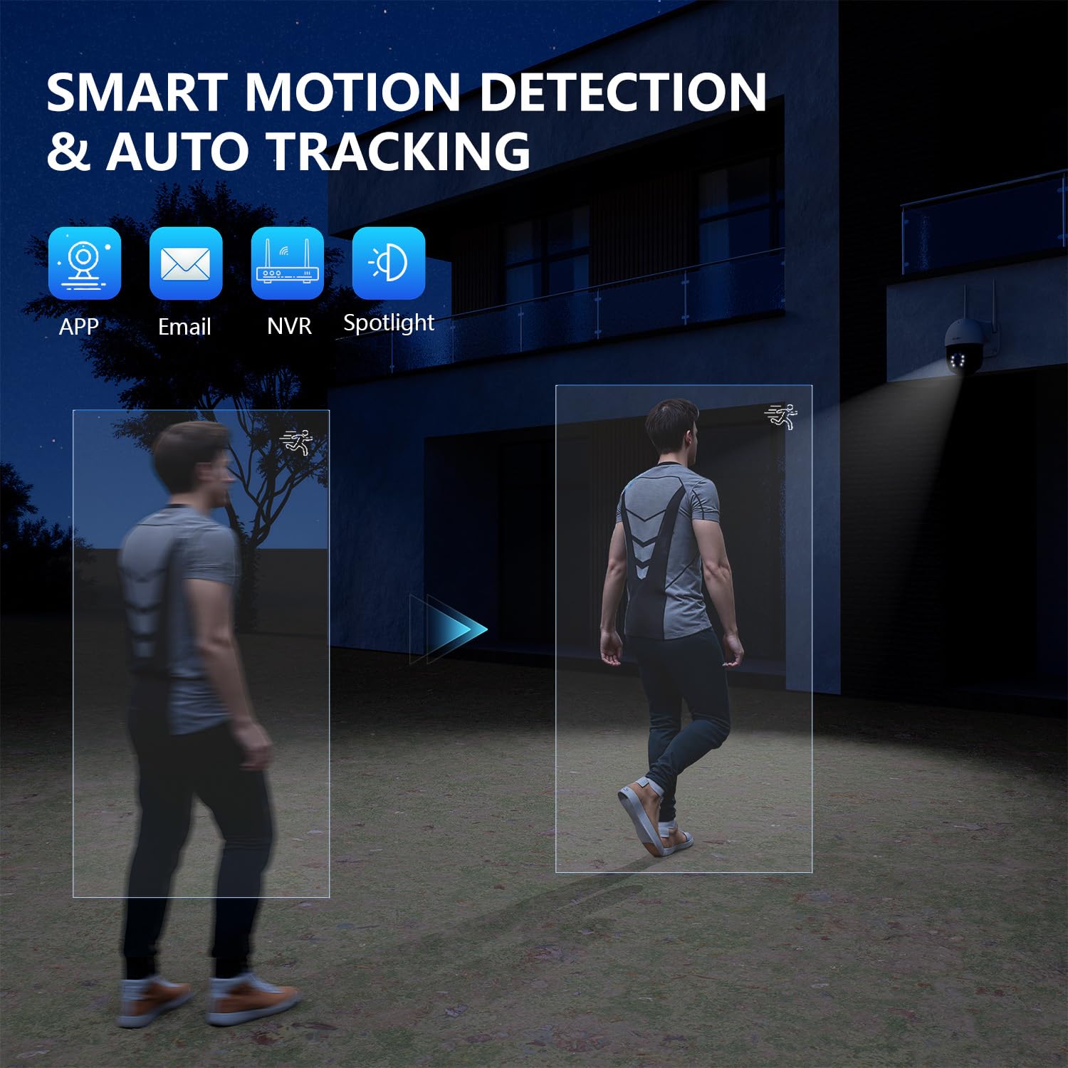 REIGY 5MP Kit Camara de Seguridad WiFi Exterior con Disco Duro 1TB, Sistema Vigilancia IP Interior 4X PT Camara(2880 * 1620p) y 16CH NVR, Visión Nocturna Colorida, Detección Movimiento
