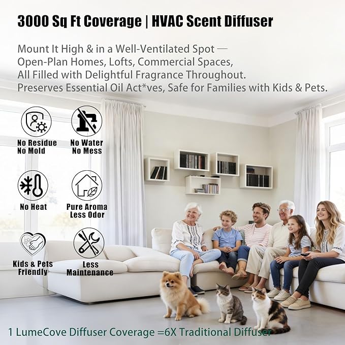 Difusor de Aromas Eléctrico Sin Agua LumeCove para Espacios Grandes, Negro miniatura 2