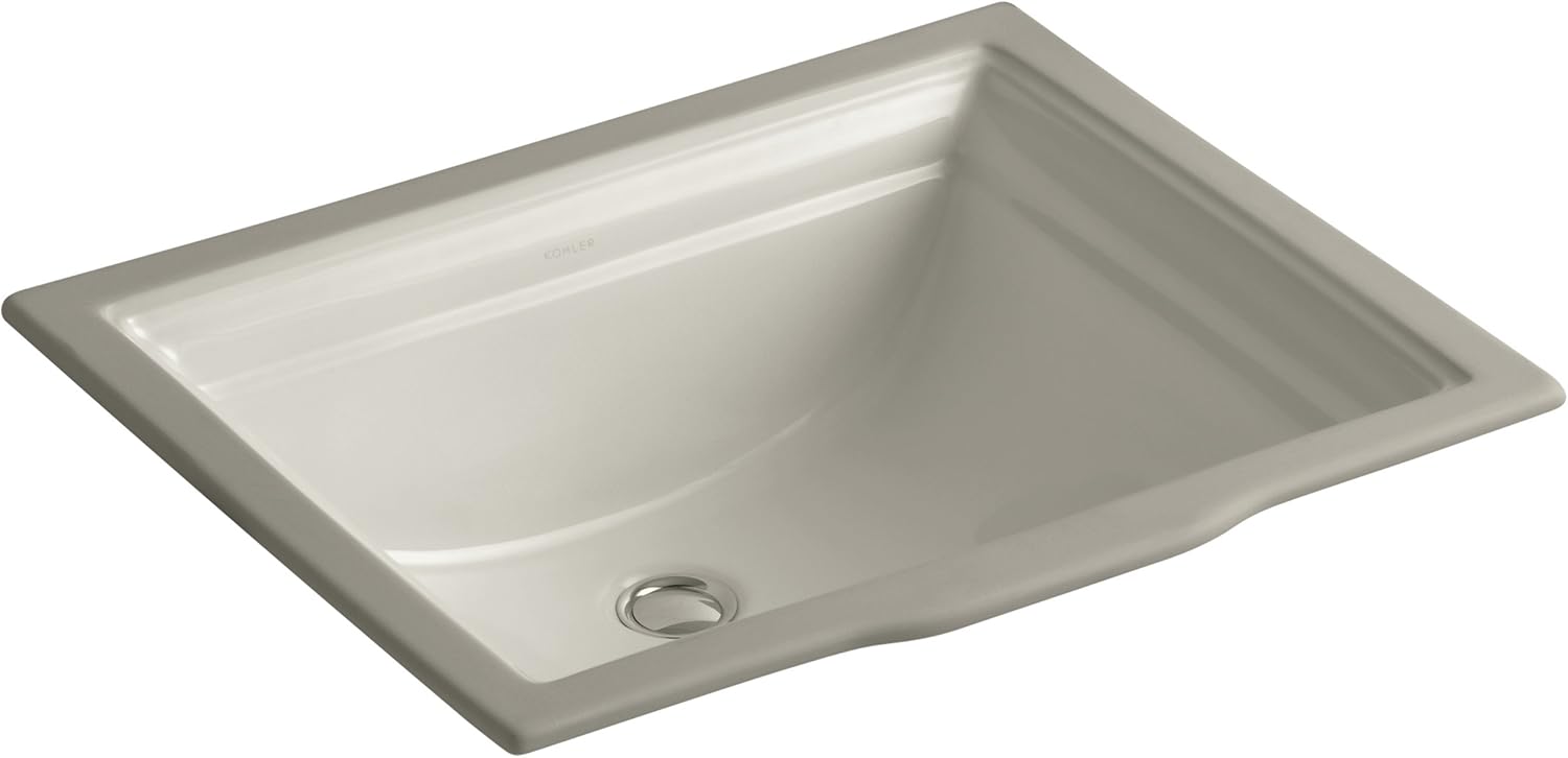 Kohler K-2339-G9 1-Bowl Undermount Vitreous Bath Sink Sandbar