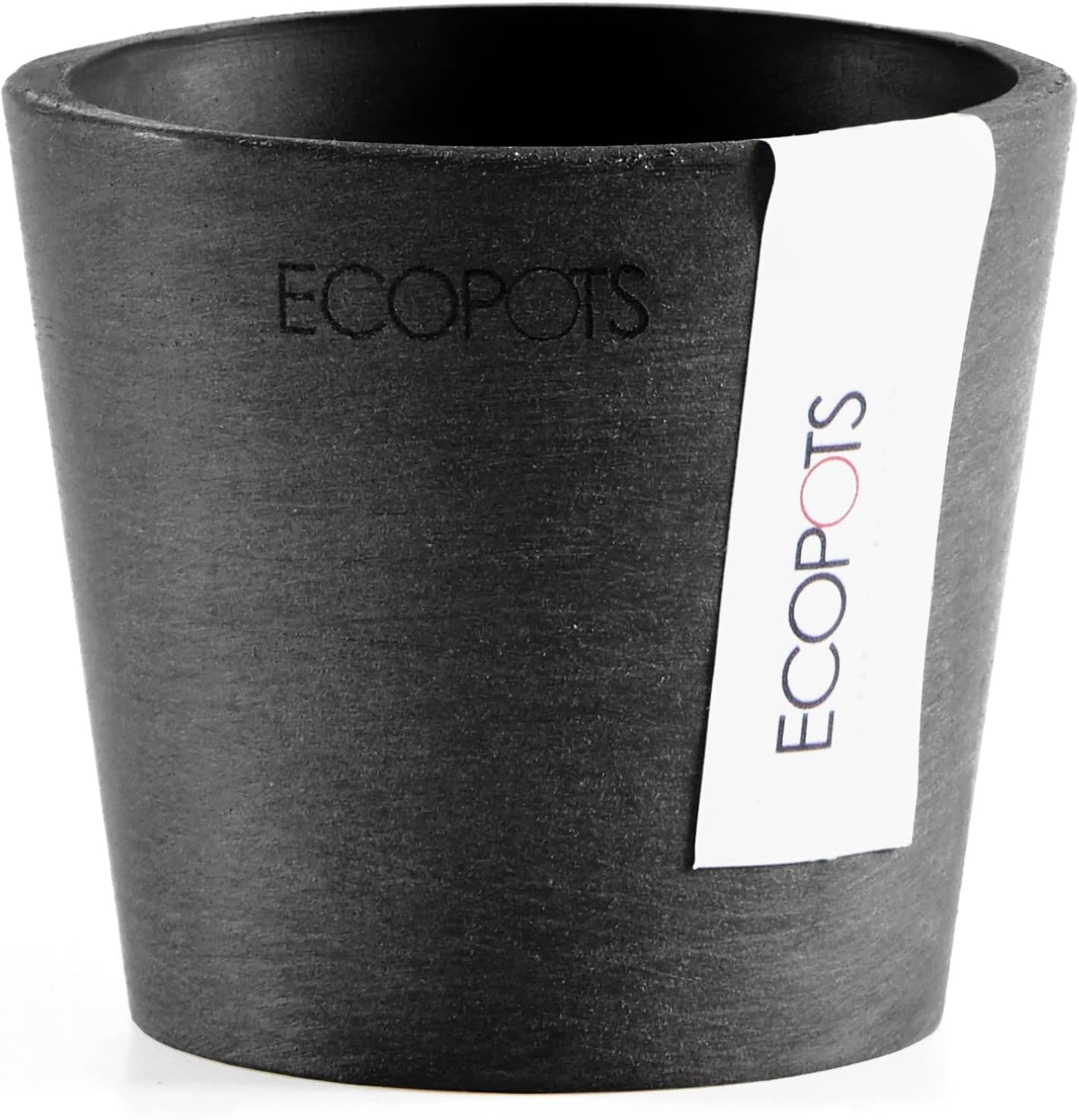 Amsterdam Mini Durable Modern Round Recycled-Based Composite Flower Pot Planter, Dark Grey, 3"