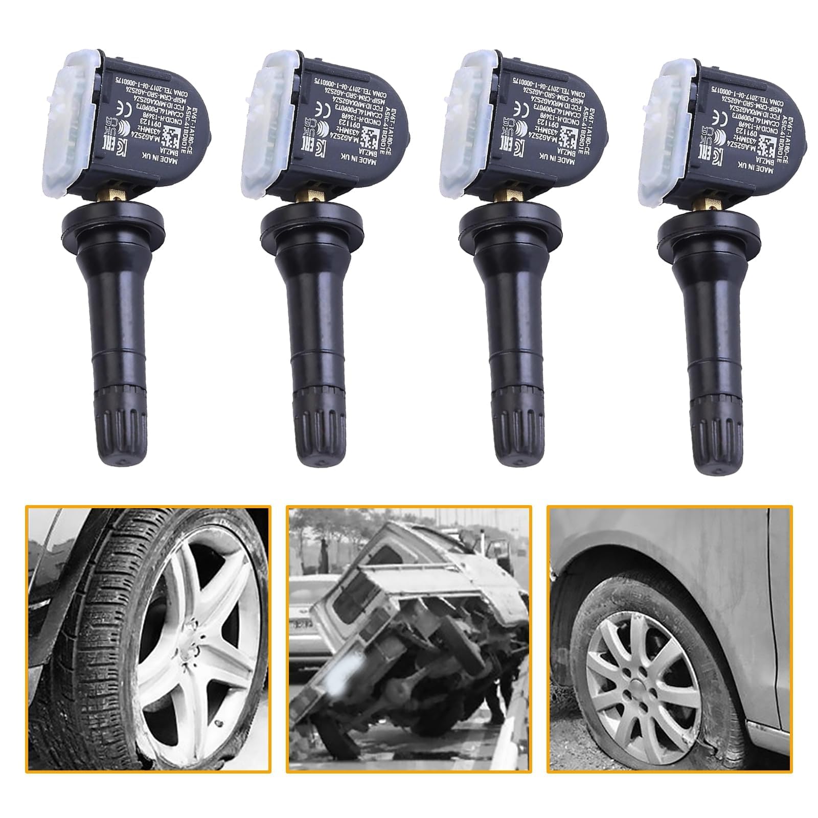 ANBOO Lot de 4 capteurs de pression des pneus TPMS - Système de contrôle de la pression des pneus - Capteurs RDKS compatibles avec Ford Focus III/C-Max II/B-Max/Kuga/Fiesta/Mondeo/Ecosport 1862980
