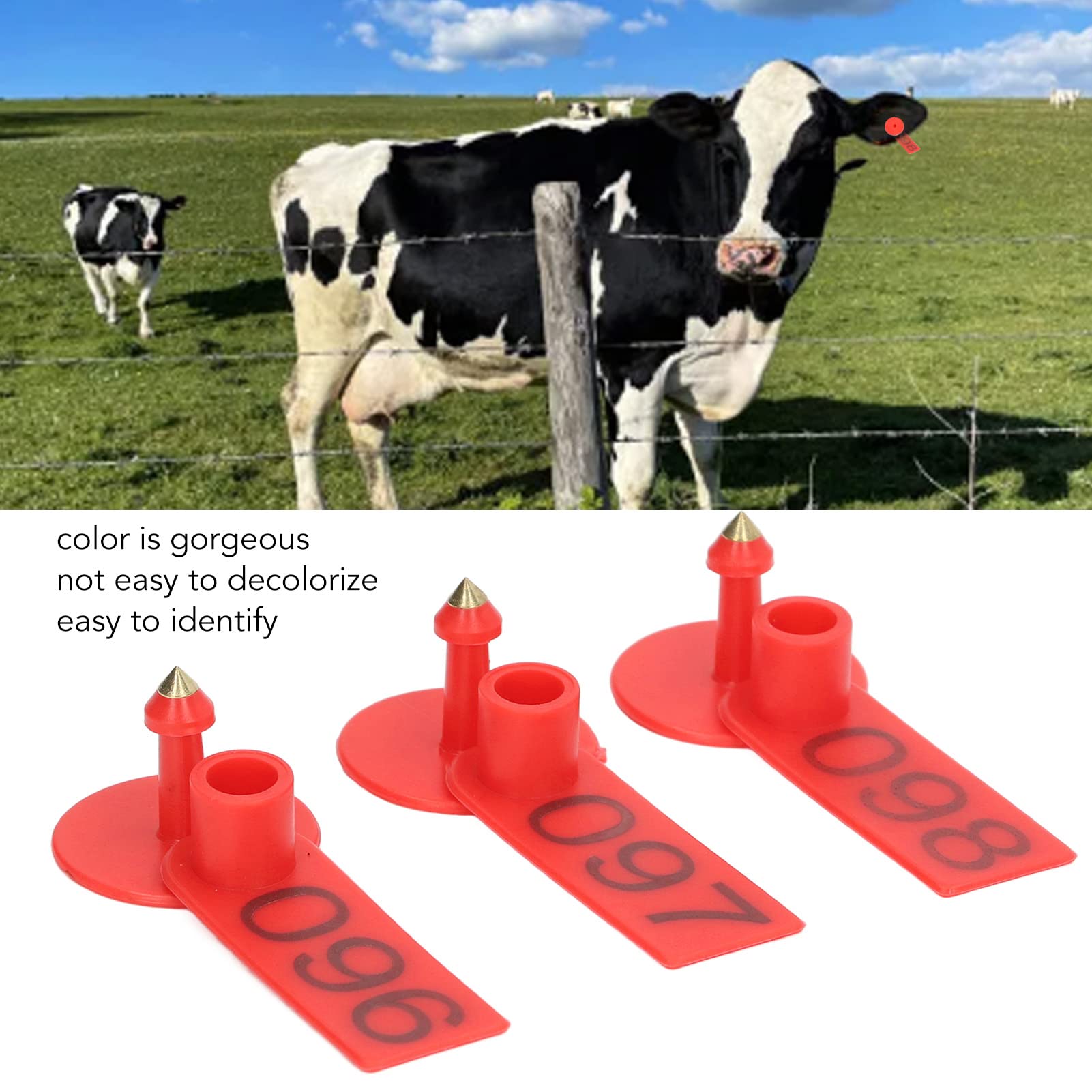 Cryfokt Set 100 Marchi Auricolari Per Bovini - Etichette Plastiche Per Bestiame