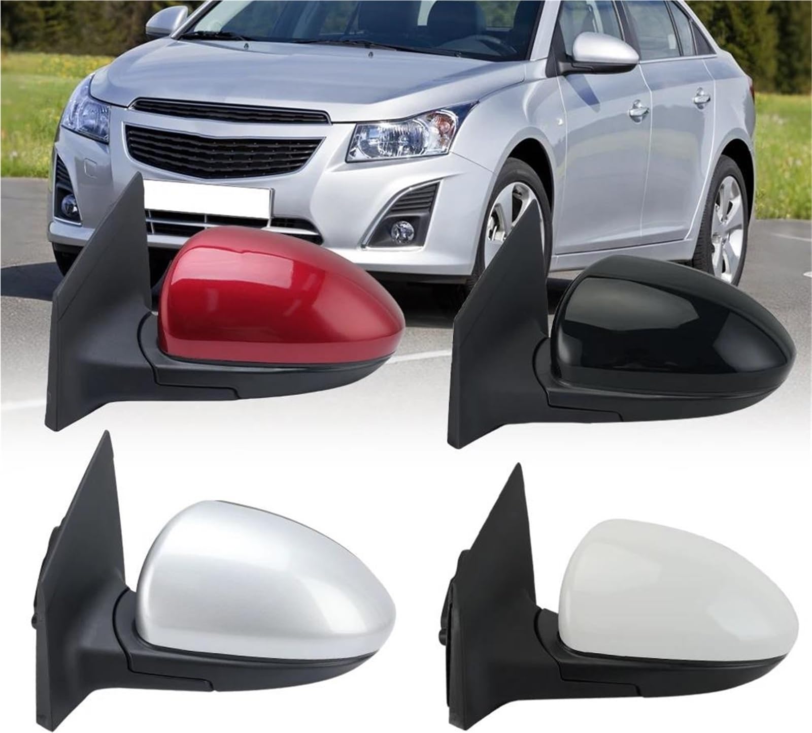 Per Chevy Per Cruze 2009 2010 2011 2012 2013 2014 3 Spilli Porta Specchio Montaggio Manuale Pieghevole Laterale Retrovisore Completo(1pc right white)