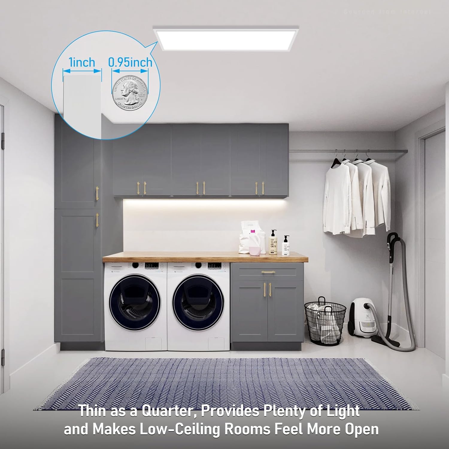 LEONLITE 120-277V 1x4 LED Flat Panel Light Surface Mount, 50W/40W/30W, 5500LM, 4 Ft. Ceiling Lighting, 0-10V Dimmable Flush Mount Panel Ceiling Light, 3500K/4000K/5000K, Built-in Driver, UL, White