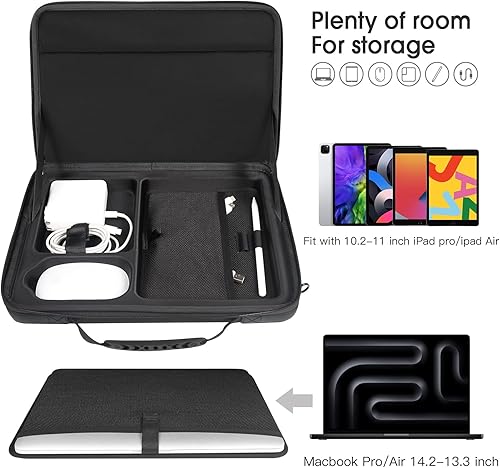 Miniatura 2 de Smatree Bolsa de hombro rígida para laptop compatible con MacBook Pro202313 pulgadas MacBook Air 2022-201712.9 pulgadas iPad Pro 54 con