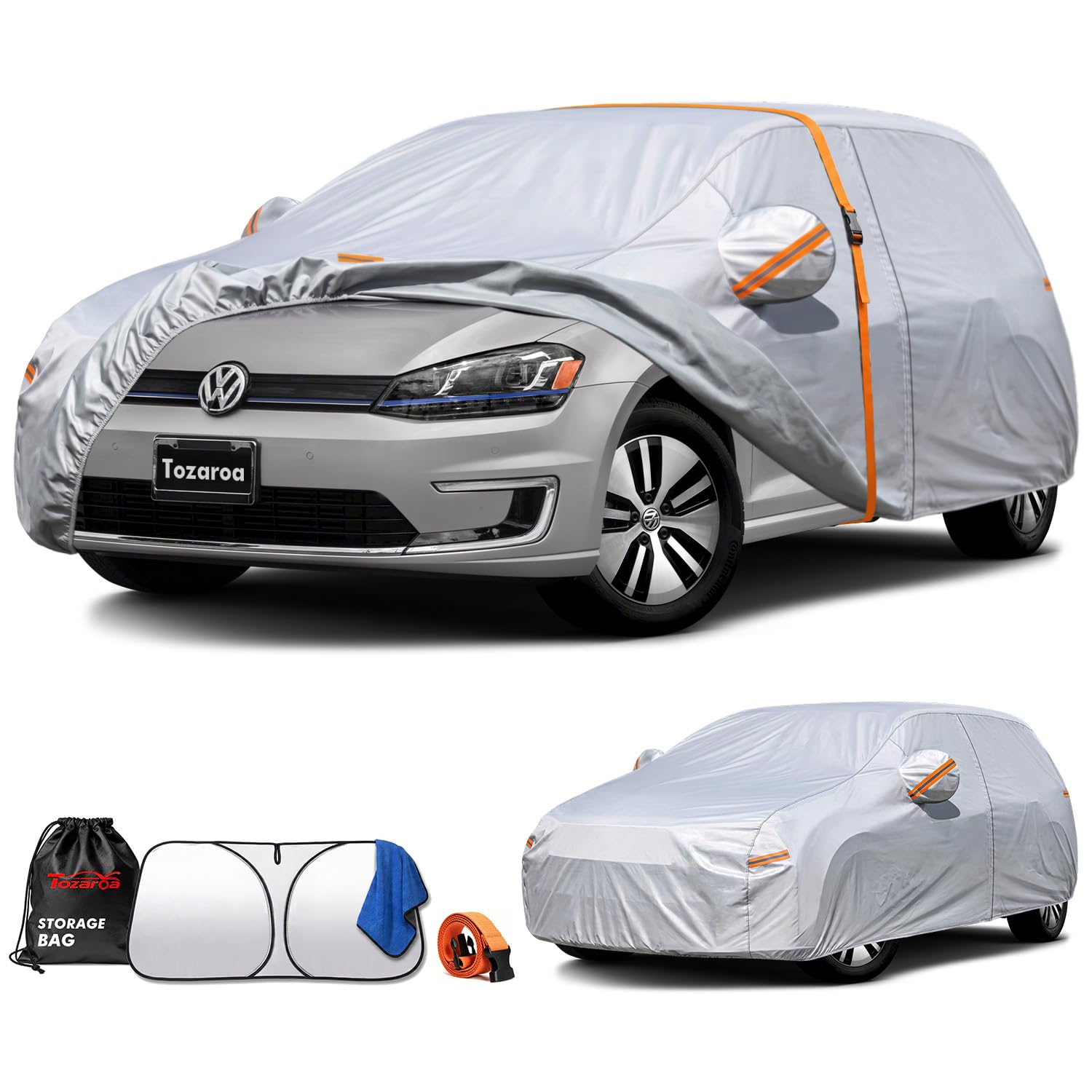 Car Cover Waterproof All-Weather,Heavy-Duty Outdoor Full Exterior Automobiles Sedan/Coupe (Length 186-193 inch) with Windshield Sun Shade Universal Fit Ford Mustang,Chevy Camaro/Corvette etc — view 11