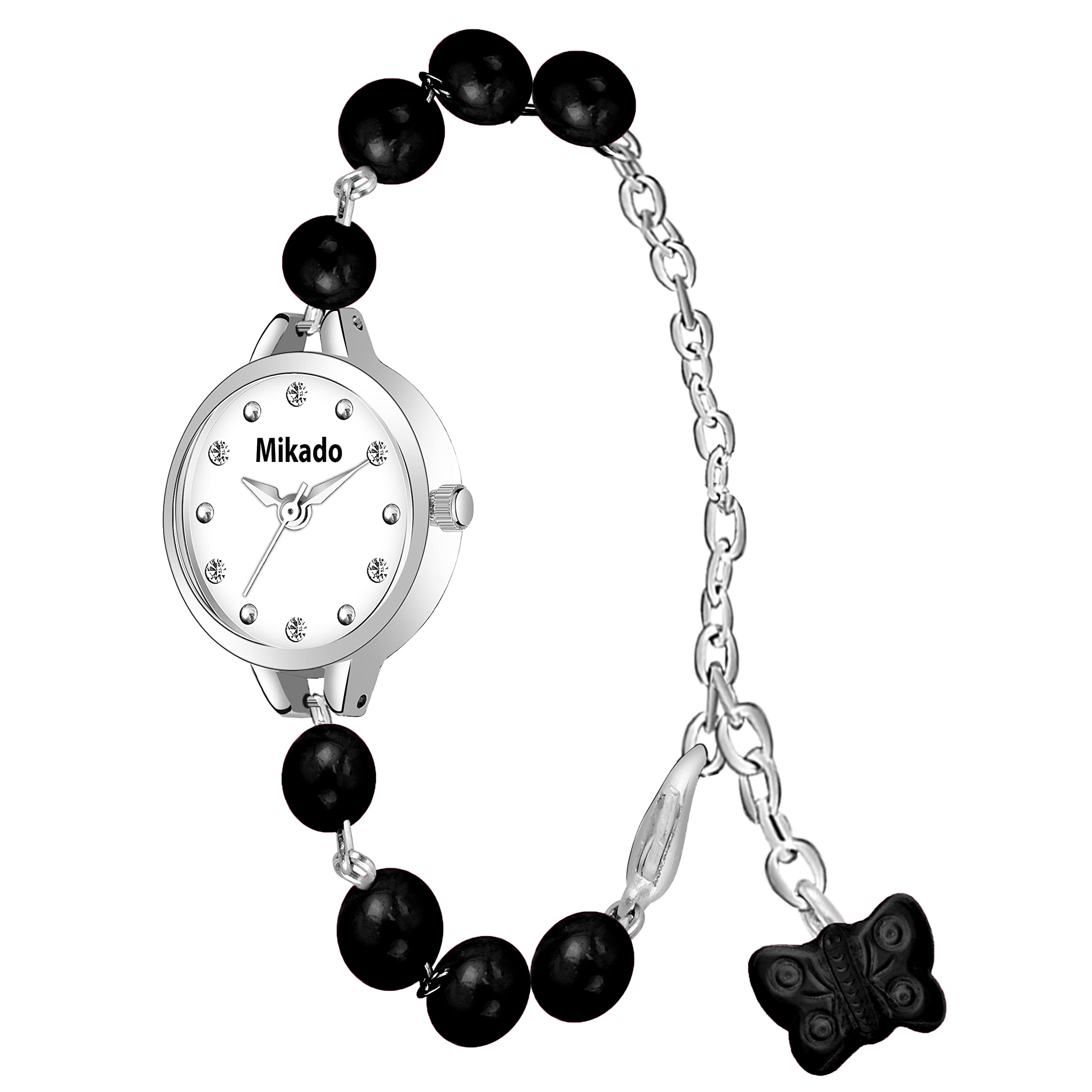 Mikado Barbie Style Beaded Bracelet Strap Wrist Watch for Girls & Women (B0C28GY4NF) Amazon Price History, Amazon Price Tracker