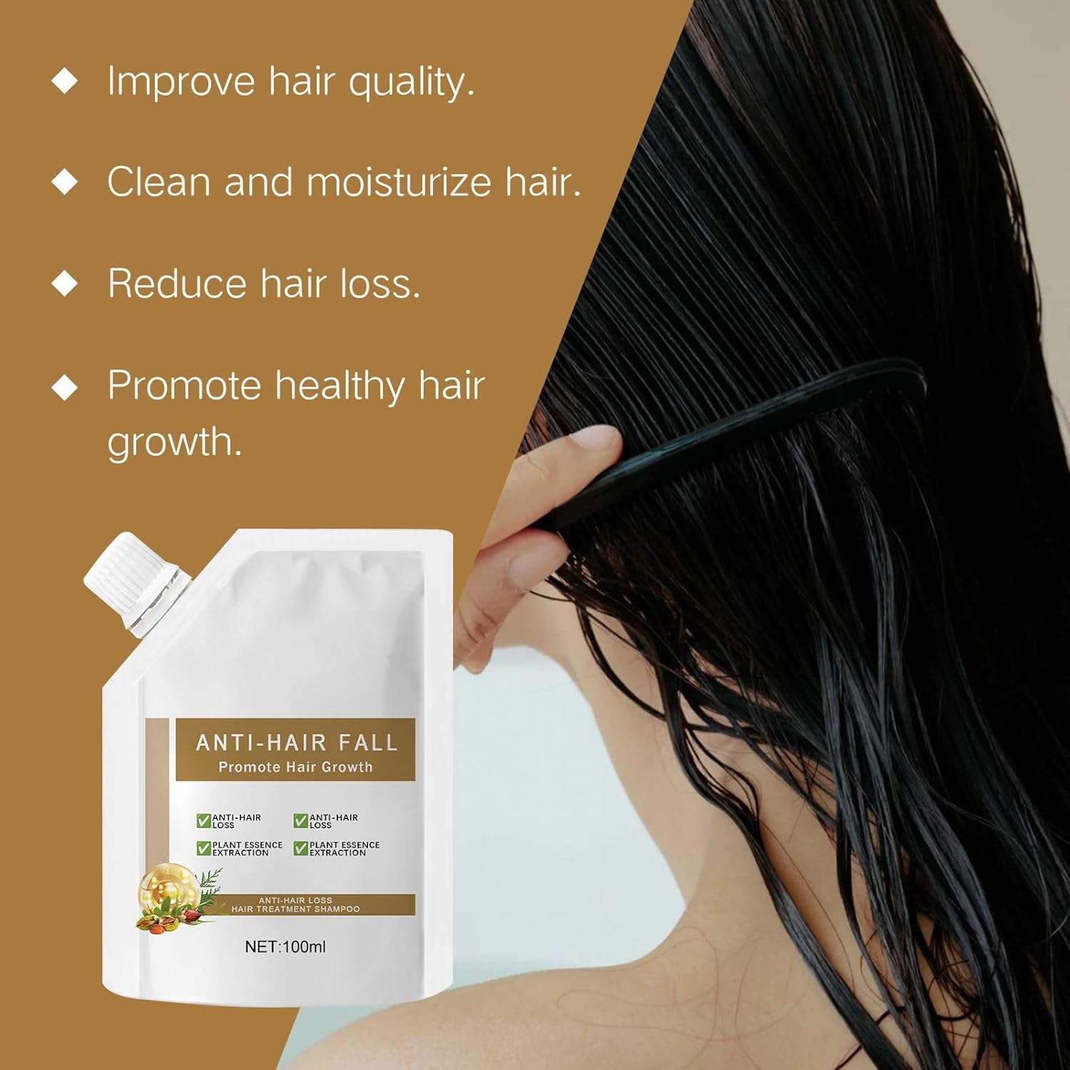 2Pcs Anti-Hair Fall Hair Loss Shampoo, Anti-Hair Fall Promote Hair Growth, Anti Hair Loss Shampoo, Moisturizing & Promoting Hair Growth, Suitable for All Hair Types (2PCS) - Image 5