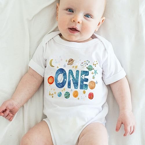 Miniatura 4 de Space One - Camiseta de cumpleaños para niño de astronauta, fiesta de primer cumpleaños, primer viaje alrededor del sol, traje de cumpleaños de