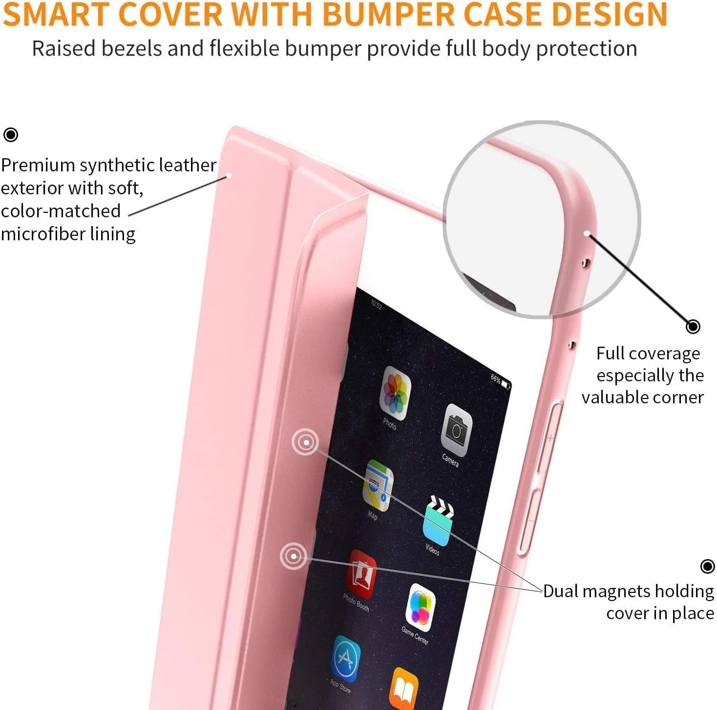 Altanus® iPad Air 2 Case, Ultra-slim Lightweight Smart Case with Trifold Stand and Auto Sleep/Wake Function - Image 4