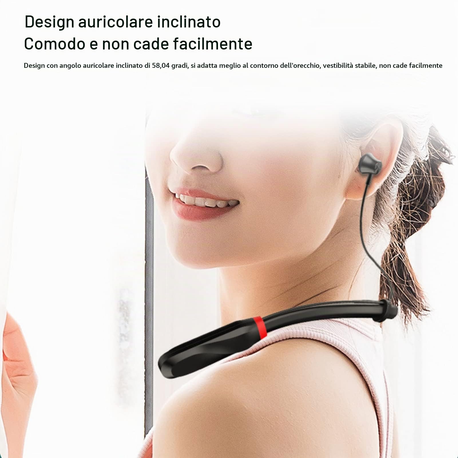 Cuffie Bluetooth con Archetto da Collo, IPX5 Impermeabili Wireless In Ear Auricolari Sportivi Magnetici, Auricolari Stereo con Cancellazione del Rumore per Sport, Allenamento
