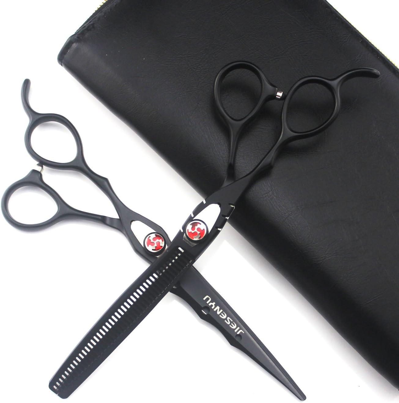 JIESENYU 7.0 in. Left-handed Professional Hair Scissors set,Straight & Thinning,barber shears,JP440C,62HRC (Scissors Set)