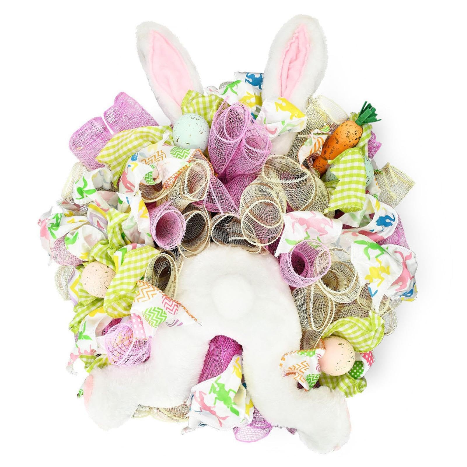 Couronne de porte lapin pour décoration murale festive