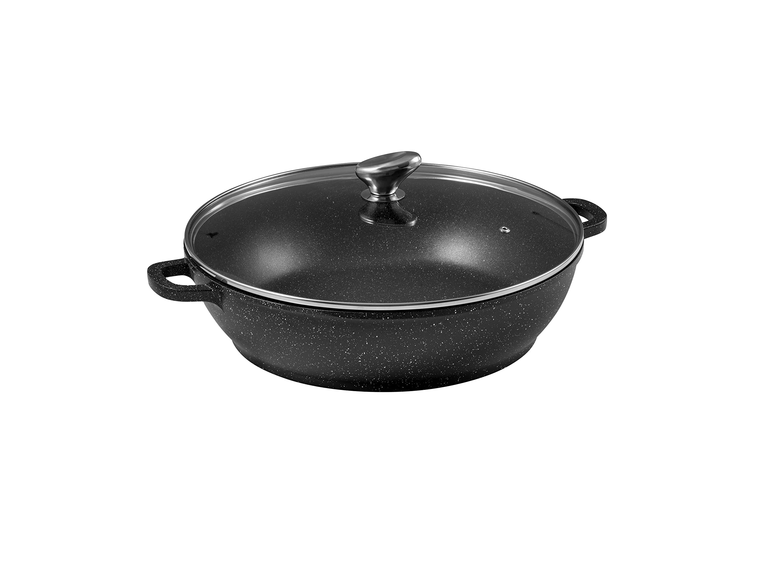 Pradel Excellence - PCUI001018 - Mijoteuse Ø36 cm avec Couvercle Verre - Fonte d’Aluminium - Revêtement Antiadhésif façon pierre - Protèges Poignées Amovibles - Tous Feux, Four, Lave-Vaisselle