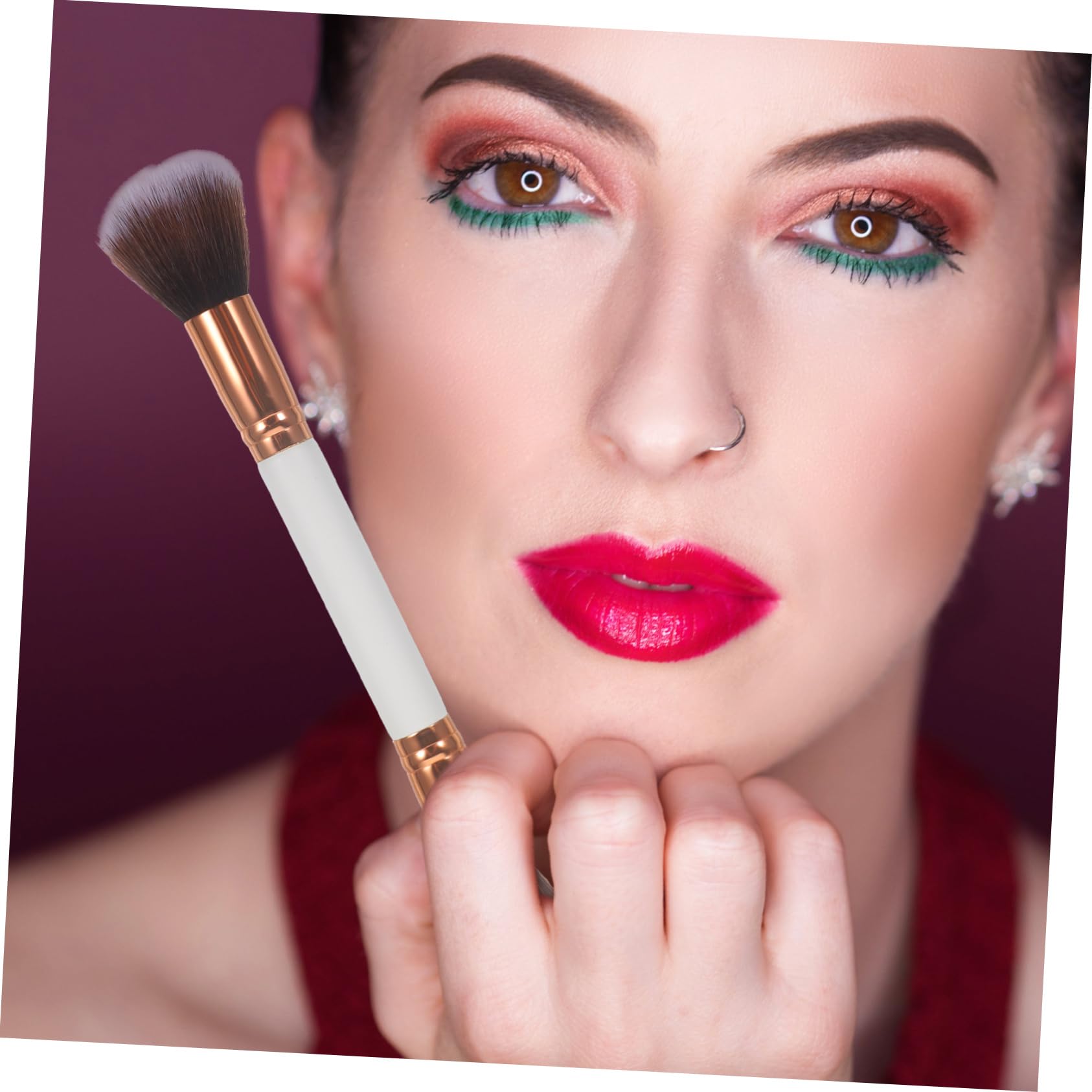 Healeved Set Di 3 Pennelli Per Il Trucco 6 Pezzi Con Manico in Legno A Doppia Estremità E Setole in Nylon Per Cosmetici Da Donna Per Il Trucco Quotidiano