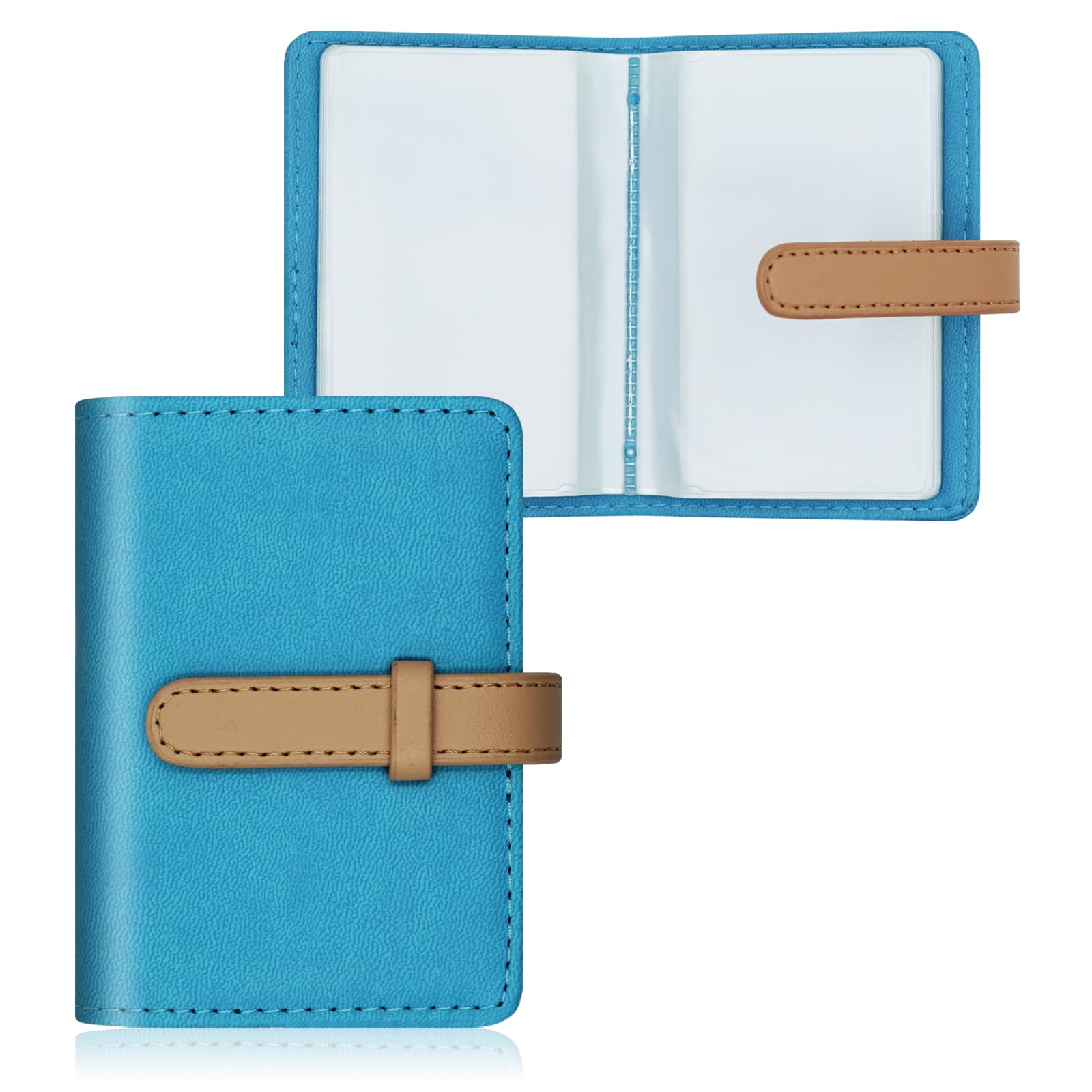 Credit Card Holder with 26 Suitable Slot, ID Card Case PU Leather Wallet for Women Men Business Organiser Pocket (Blue)