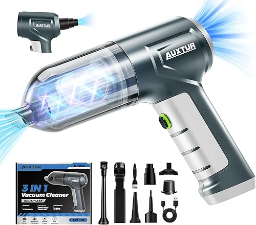 Aspirador de coche portátil inalámbrico 15000PA motor sin escobillas  Aspiradora de mano recargable 5200mAh Mini aspiradora de coche con gran