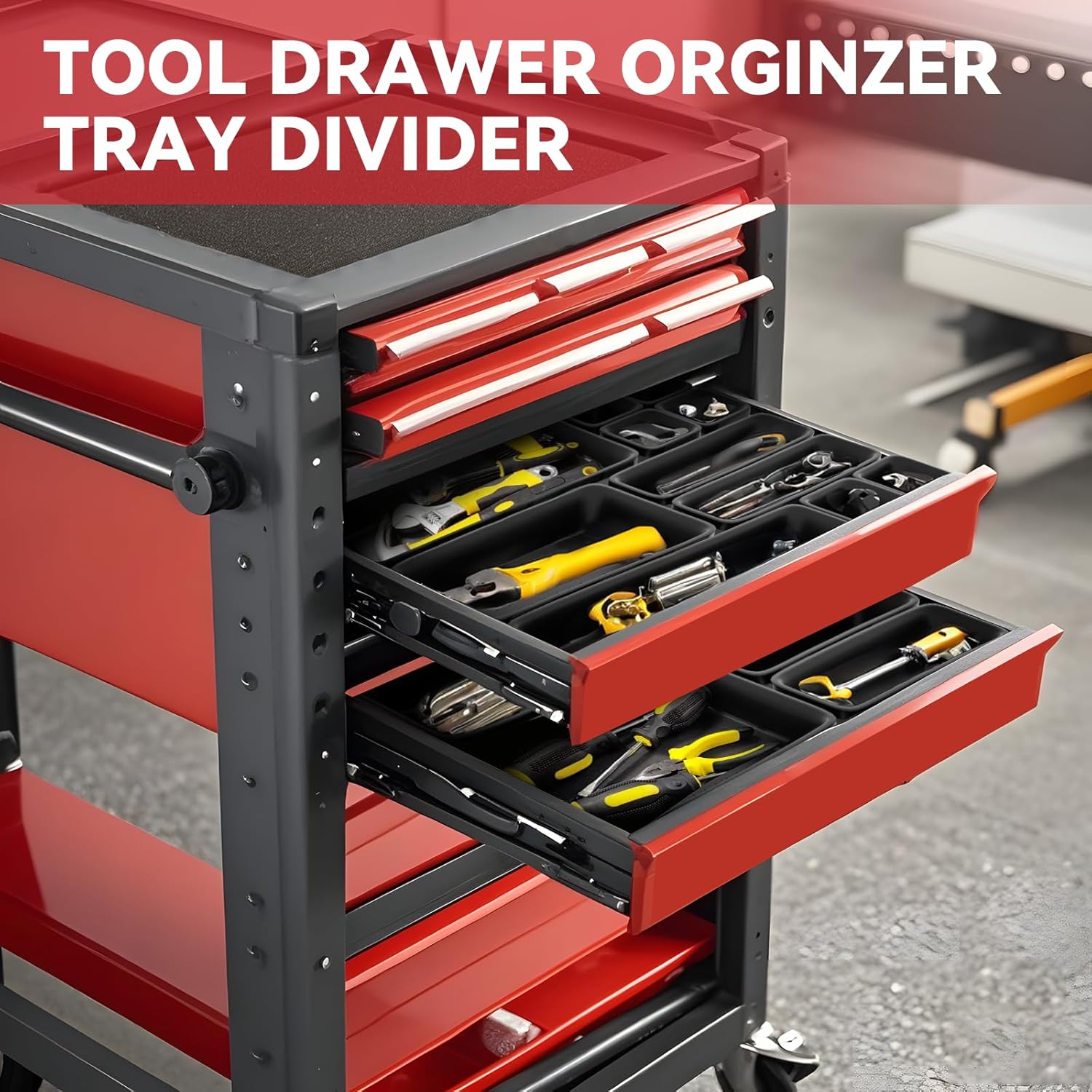 8PCS Socket Organizer Tray Set (store 226 sockets) + 66PCS Tool Box Organizer Tray (5 Sizes)