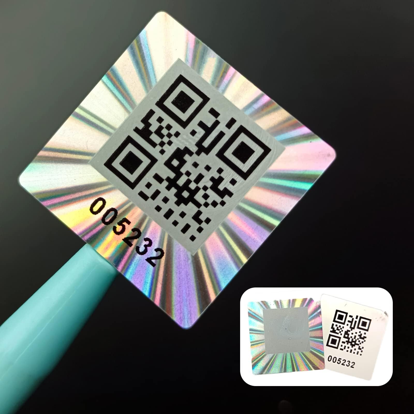 300pcs Hologram QR Code Labels, Tamper-evident Security Seal Sticker,Warranty Void Tamper Proof Labels with Unique Sequential Serial Numbering（1x1inch）