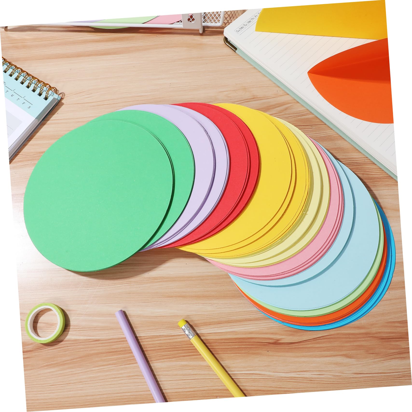 STOBOK 500 Blatt Farbiges Origami Papier in Runden Kreisen Stabiles Bastelpapier für Vielseitige Verwendung und Dekoration für Kinder und Anfänger