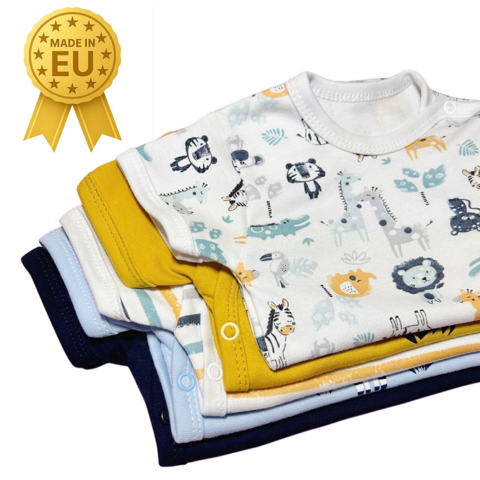 Baby Jungen Kurzarm Body Wickeloptik Kurzarmbody Reine Baumwolle
