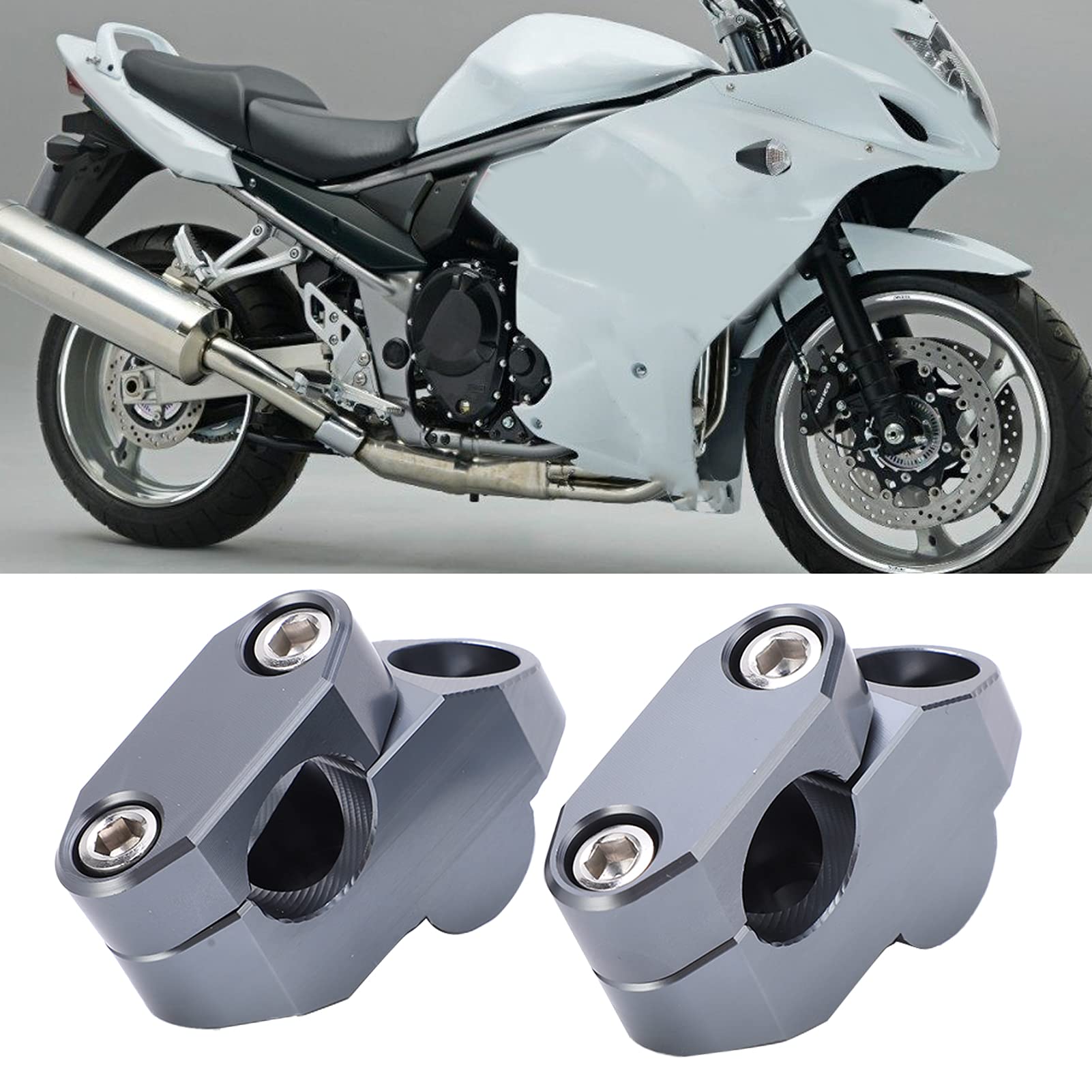 Akozon Riser Manubrio Alza Manubrio Moto Riser Manubrio da 7/8 Pollici Moto in Lega di Alluminio CNC Accessorio di Modifica
